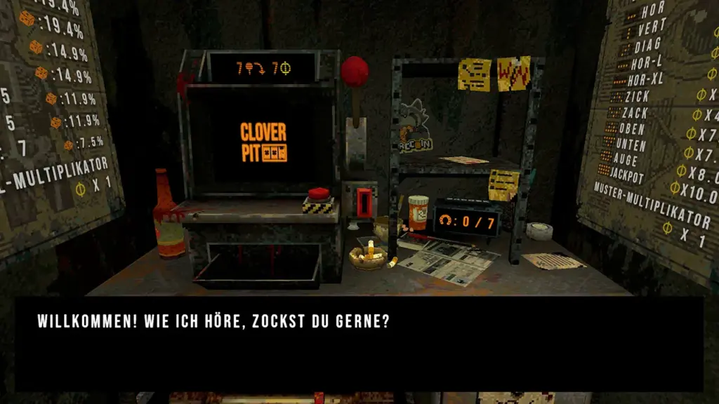 CloverPit im Test: Der teuflische Pakt mit dem Glücksspielautomaten 1 CloverPit Screenshot 01